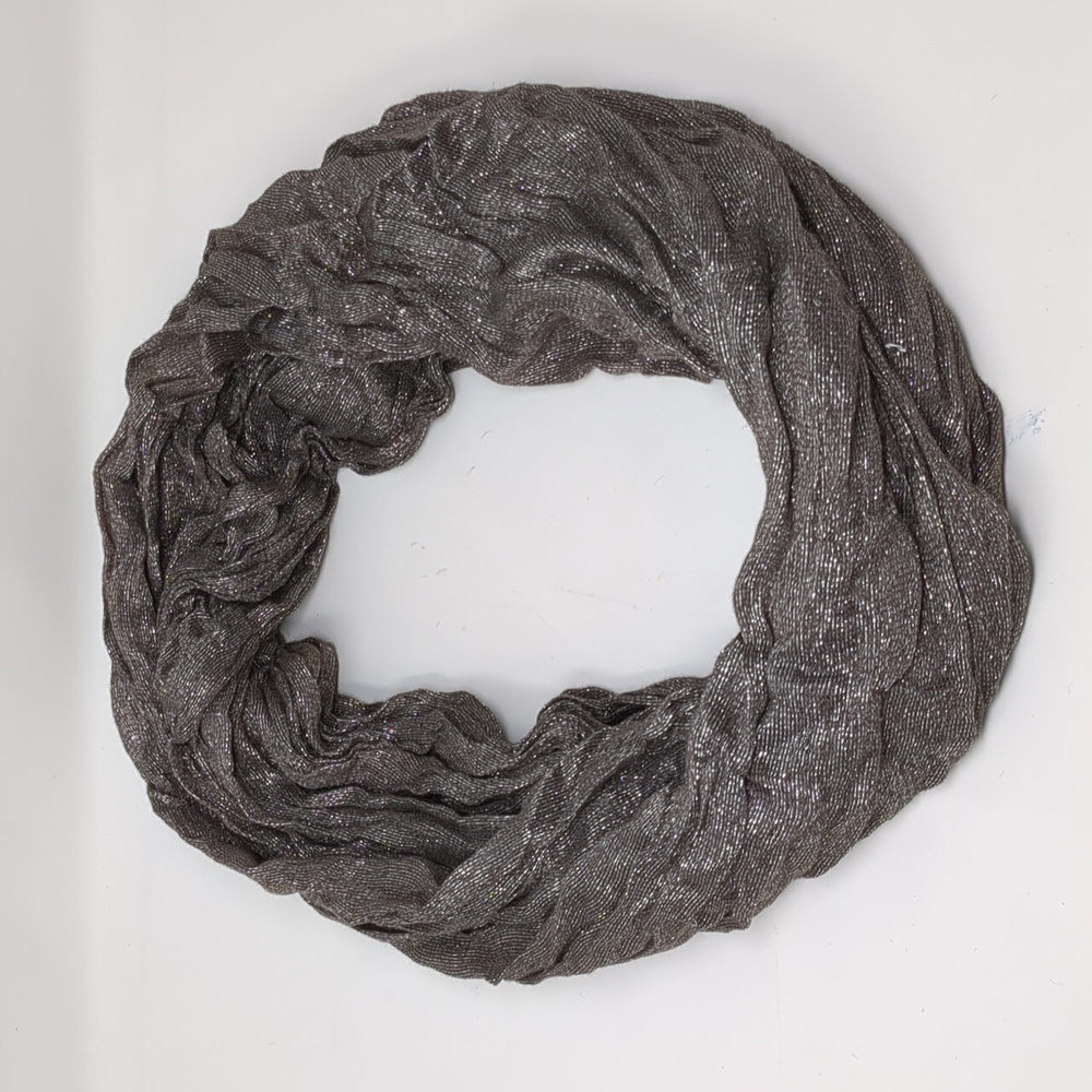 Metallic Silver Grey Infinity Loop Scarf - image 1